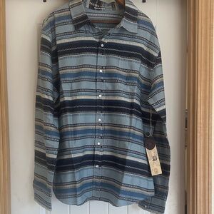 Double D Ranch Men's Casual Shirt in Blue and Black